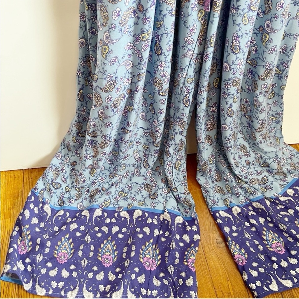Jaase Wave Sapphire Jumpsuit blue floral print sleeveless drawstring waist - Picture 6 of 9